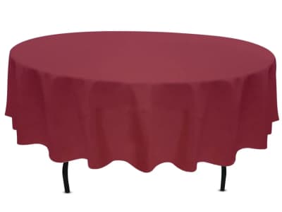 Tablecloth Burgundy Polyester 90 inch Round for rent in Kanata