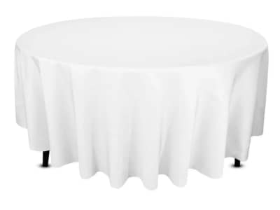 White Tablecloth 108 inch Round Polyester for rent in Orléans