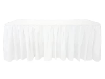 White Table Skirt 17 foot Rectangle Polyester for rent in Orléans