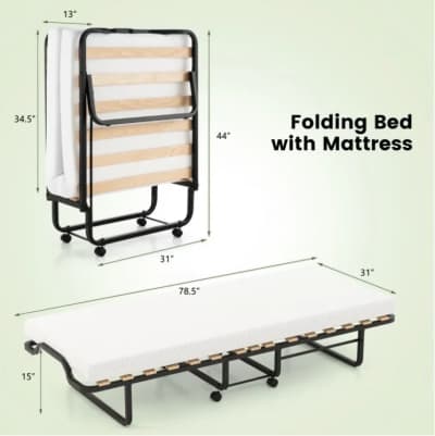 Cot / Folding Bed- Rolling With Mattress – photo 4 in Kanata