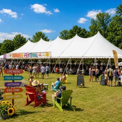 30' x 80' Pole Tent - ( Installed ) – photo 3 in Orléans