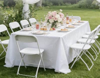 White Folding Chair Rental in Soso – photo 2 in Soso