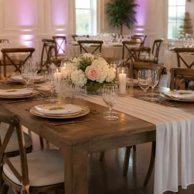 White Organza Table Runner 14 x 108 Inch thumbnail Party-Event 2/2