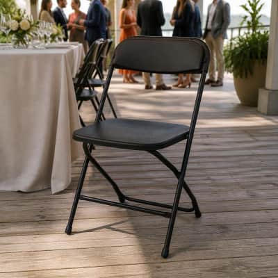 Chair - Plastic Folding - Black thumbnail Party-Event 1/2