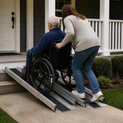 Portable Non Skid Wheelchair Entry Ramp thumbnail Medical-Accessories 1/6