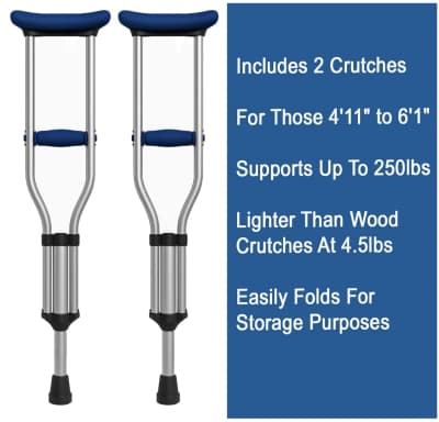 Foldable Aluminum Underarm Crutches – photo 4 in Kemptville