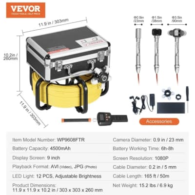 VEVOR Sewer Inspection Camera 165 ft 512Hz Locator – photo 7 in Ottawa
