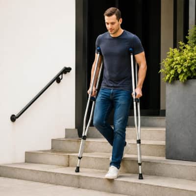 Foldable Adjustable Crutches Mobility Aid thumbnail Medical-Accessories 1/4