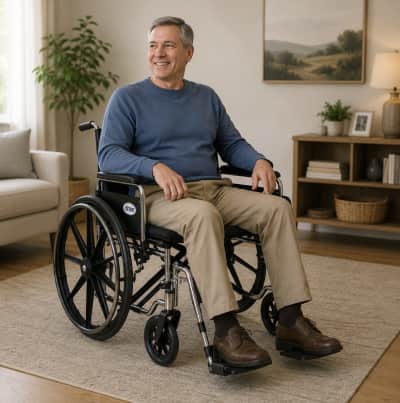 Heavy-Duty Wheelchair 24-Inch Seat 500 lb Capacity for rent in Kanata