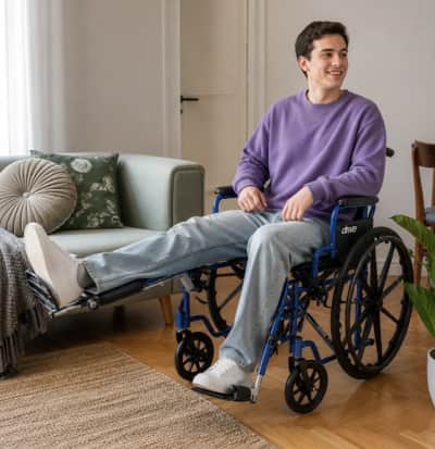 Foldable Wheelchair With Elevated Leg Rests for rent in Kanata