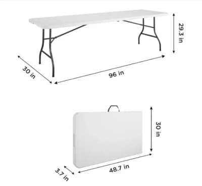 8ft Fold-in-Half Folding Table for rent in Kanata