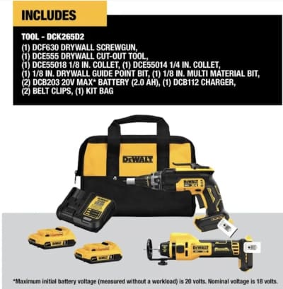 DeWalt 20V Drywall Screwgun Cut-Out Tool Kit – photo 2 in Orléans