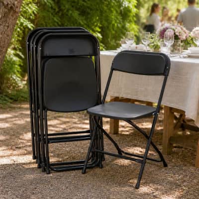 Folding Chair - Black Plastic thumbnail Party-Event 1/3