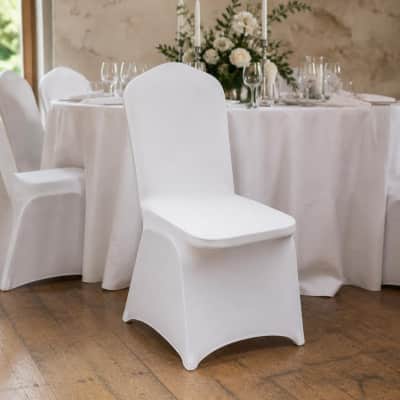 Chair Covers White Spandex Flat Back - Universal thumbnail Party-Event 1/7