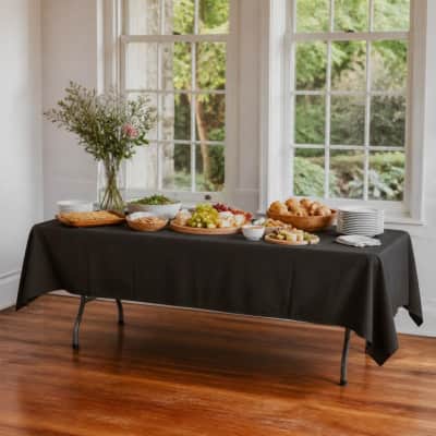 Tablecloth Black Polyester 53 x 120 inch Rectangle thumbnail Party-Event 1/3