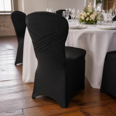 Chair Cover Black Spandex - Madrid thumbnail Party-Event 1/3