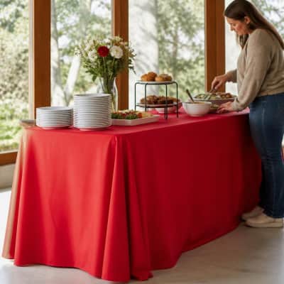 Tablecloth Red Polyester 90 x 156 inch Rectangle thumbnail Party-Event 1/3