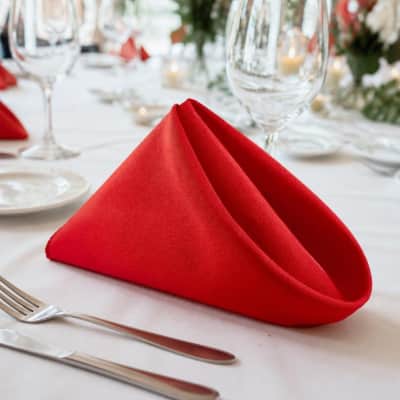 Napkin Red Polyester 20 x 20 thumbnail Party-Event 1/2