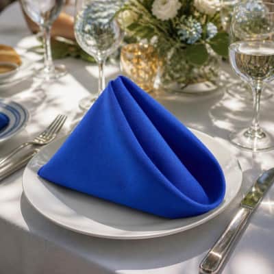 Napkin Royal Blue Polyester 20 x 20 thumbnail Party-Event 1/2