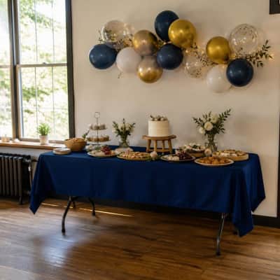 Tablecloth Navy Blue Polyester 53 x 120 inch Rectangle thumbnail Party-Event 1/3