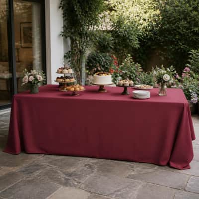 Tablecloth Burgundy Polyester 90 x 156 inch Rectangle thumbnail Party-Event 1/3