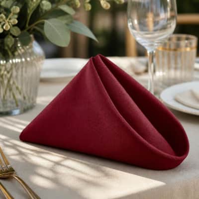 Napkin Burgundy Polyester 20 x 20 thumbnail Party-Event 1/2