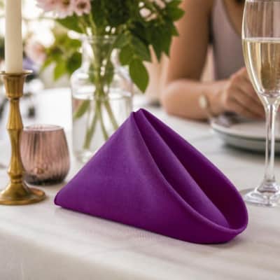 Napkin Eggplant Polyester 20 x 20 thumbnail Party-Event 1/2