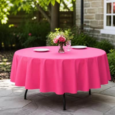 Tablecloth Fuchsia Polyester 90 inch Round thumbnail Party-Event 1/3