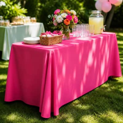 Tablecloth Fuchsia Polyester 90 x 156 inch Rectangle thumbnail Party-Event 1/3