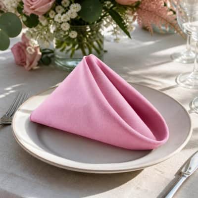 Napkin Pink Polyester 20 x 20 thumbnail Party-Event 1/2