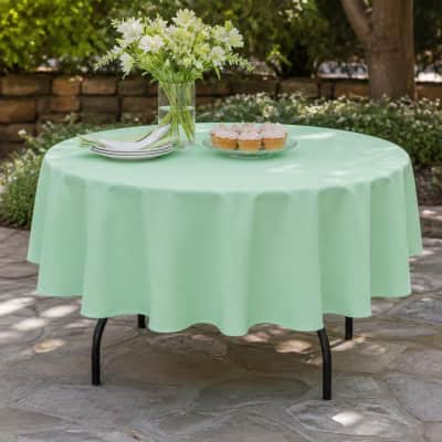 Tablecloth Mint Green Polyester 90 inch Round thumbnail Party-Event 1/3