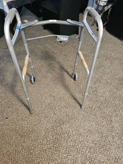 Adjustable Folding Walker with Front Wheels – photo 3 in Stone-Mountain