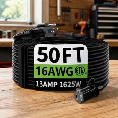 Extension Power Cord - 50 ft Outdoor 16AWG 13A thumbnail Equipment-Tools 1/6