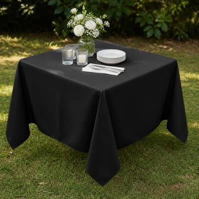 Black Tablecloth 70 x 70 Square Polyester thumbnail Party-Event 1/2