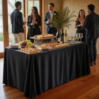 Black Tablecloth 90 x 156 inch Rectangle Satin thumbnail Party-Event 1/3