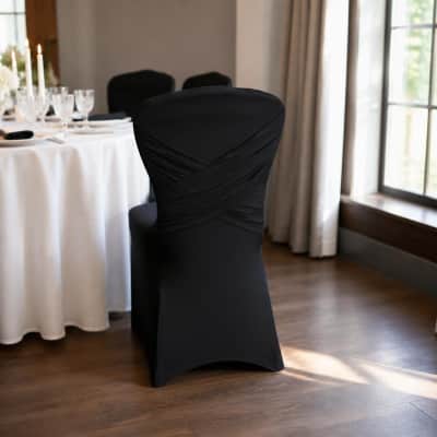 Black Chair Covers Madrid Spandex  thumbnail Party-Event 1/4