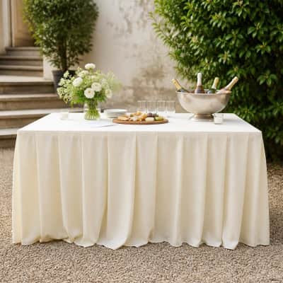 Ivory Table Skirt 17 foot Polyester thumbnail Party-Event 1/2