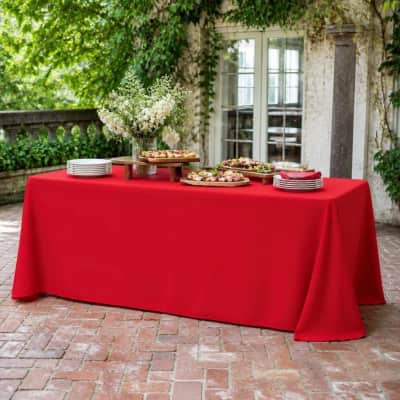 Red Tablecloth / Skirt 90 x 132 Rectangle Polyester thumbnail Party-Event 1/3