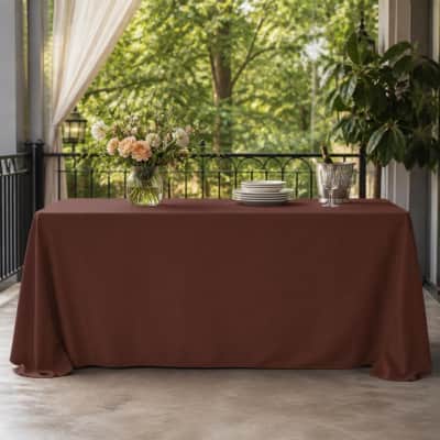 Chocolate Tablecloth / Skirt 90 x 132 Rectangle Polyester thumbnail Party-Event 1/3