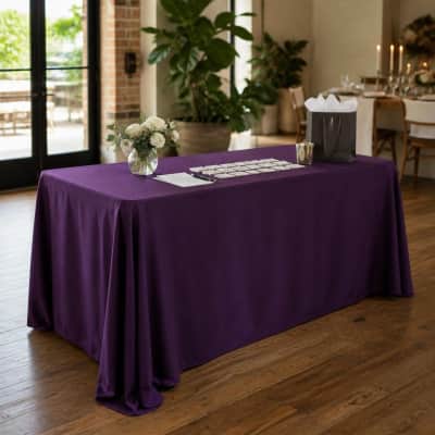 Eggplant Tablecloth / Skirt 90 x 132" Rectangle Polyester thumbnail Party-Event 1/3