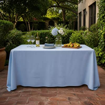 Silver Tablecloth / Skirt 90 x 132 inch Rectangle Polyester thumbnail Party-Event 1/3