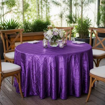 Purple Round Tablecloth Pintuck 120 inch thumbnail Party-Event 1/3