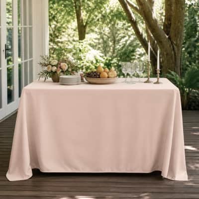 Blush Tablecloth / Skirt 90 x 132 inch Rectangle Polyester thumbnail Party-Event 1/3