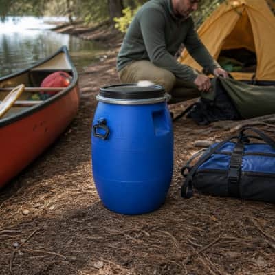 60L Barrel Sealed Storage thumbnail Moving 1/5