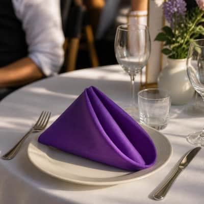 Purple Polyester Napkin thumbnail Party-Event 1/2
