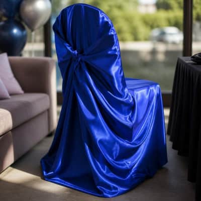 Royal Blue Chair Covers Universal - Satin thumbnail Party-Event 1/4