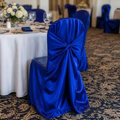 Royal Blue Chair Covers Universal - Satin thumbnail Party-Event 2/4