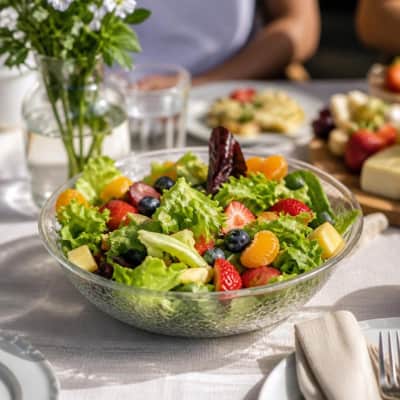 10" Frosted Plastic Salad / Snack Bowl  thumbnail Party-Event 2/4