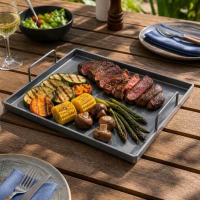 Flat Cast Iron Griddle Plate for BBQs thumbnail Party-Event 4/4