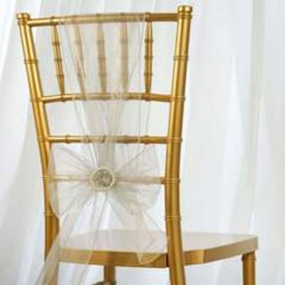 Chair Sash - Organza - Silver